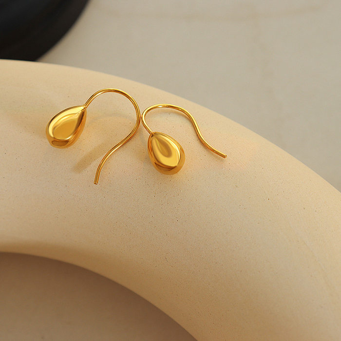 Moda criativa gota de água forma pingente brincos banhados a ouro de aço inoxidável