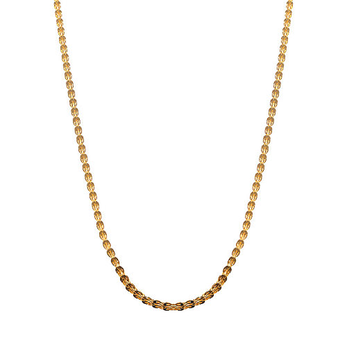 Simple Style Korean Style Solid Color Stainless Steel Plating 18K Gold Plated Necklace