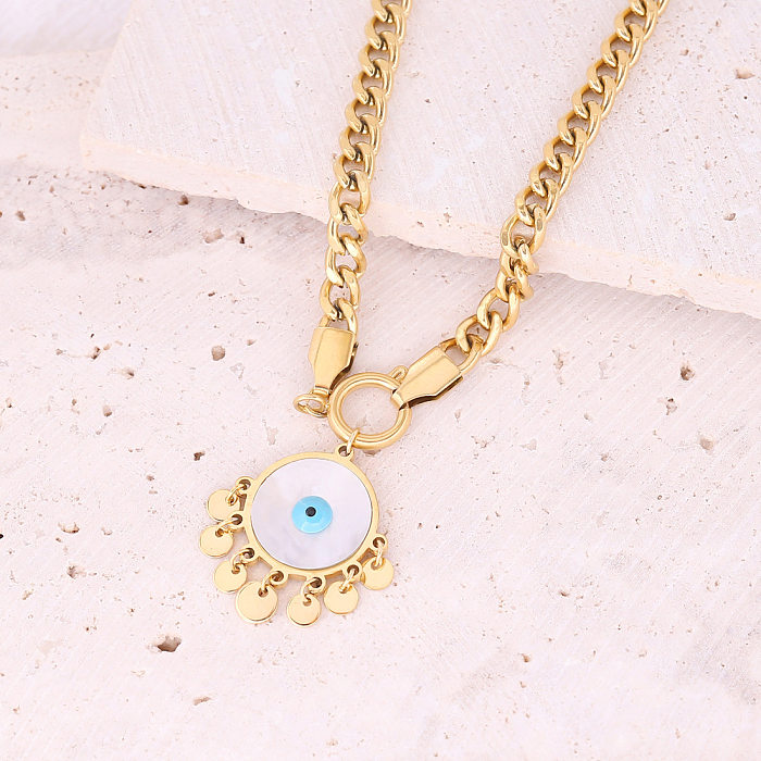New Personality Devil Eye Pendant Fashion Stainless Steel  Necklace