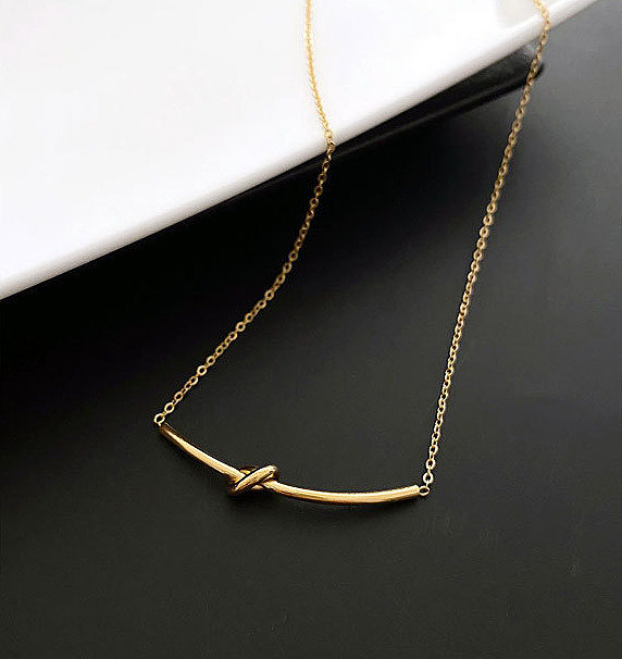 Simple Style Solid Color Stainless Steel Necklace In Bulk