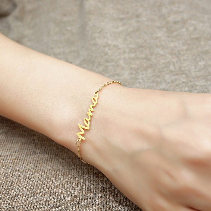 Wholesale Simple English Letters Gold-plated Titanium Steel Bracelet jewelry