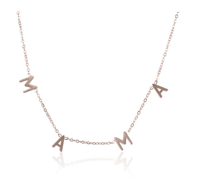 Modische Halskette mit Buchstaben-Edelstahlbeschichtung, 1 Stück