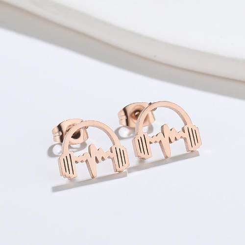 Simple Style Headset Stainless Steel Ear Studs Plating No Inlaid Stainless Steel  Earrings