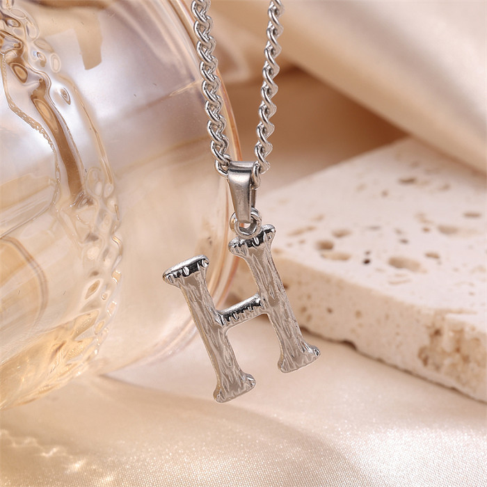 Casual Letter Stainless Steel  Pendant Necklace