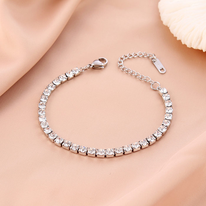 Bracelets à diamants géométriques en acier inoxydable pour femme 1 pièce