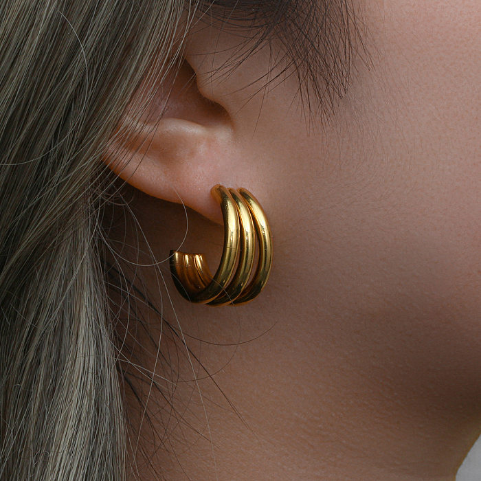 Fashion Geometric Stainless Steel  Earrings Plating Stainless Steel  Earrings