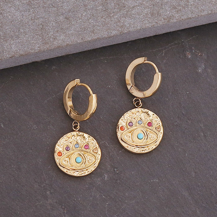 Bijoux en gros pendentif en forme d'oeil boucles d'oreilles en acier inoxydable bijoux