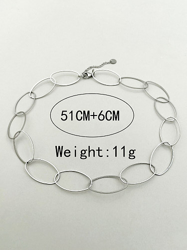 Casual Simple Style Oval Stainless Steel  Polishing Necklace