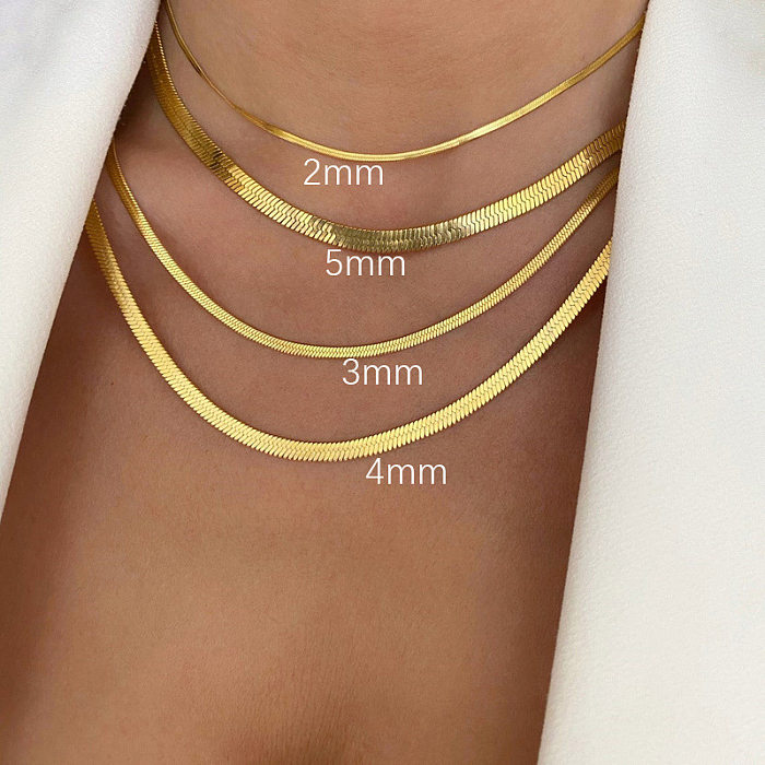 Fashion Solid Color Stainless Steel Chain Necklace 1 Piece
