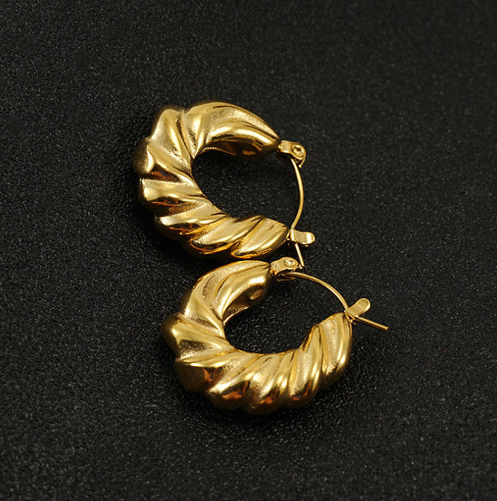 1 par de brincos de gota banhados a ouro de aço inoxidável estilo clássico estilo simples