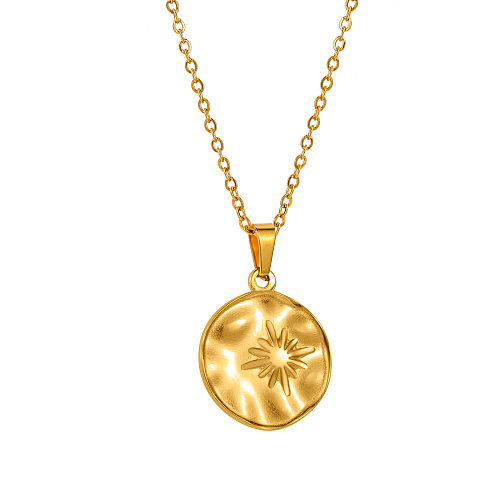 Simple Style Star Stainless Steel  Stainless Steel Patchwork Chain Pendant Necklace