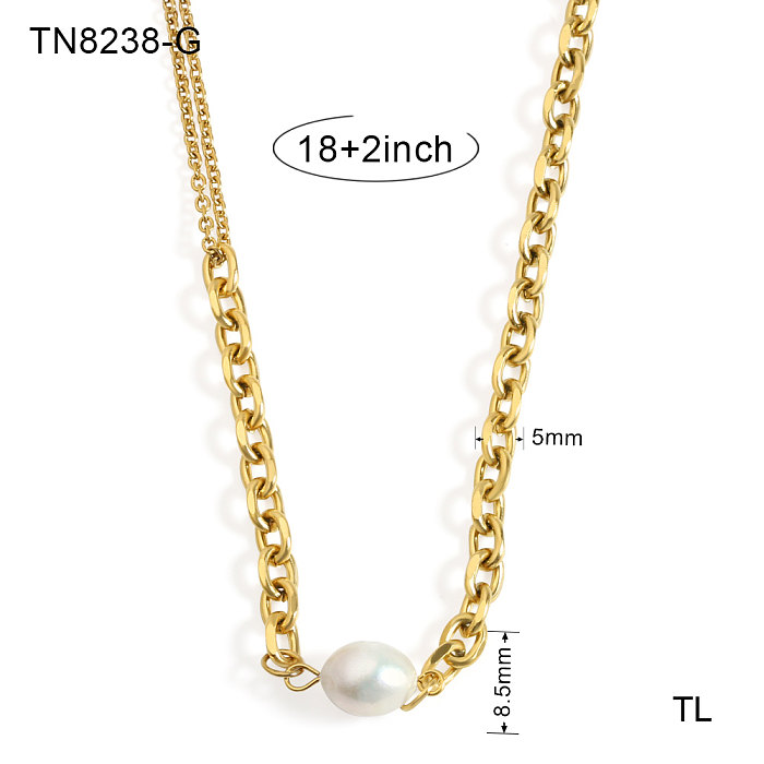 Classical Retro Simple Style Round Stainless Steel  Plating Three-dimensional 18K Gold Plated Pendant Necklace
