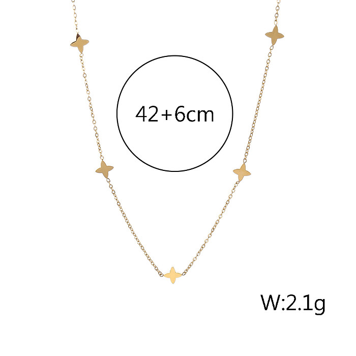 Collar chapado en oro de 18 quilates con revestimiento irregular de acero inoxidable Lady Star