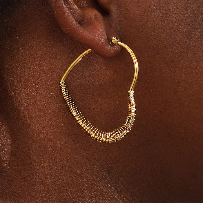 1 Pair Fashion Heart Shape Stainless Steel  Plating Earrings