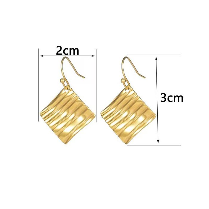Casual Simple Style Square Oval Stainless Steel  Plating Drop Earrings 1 Pair