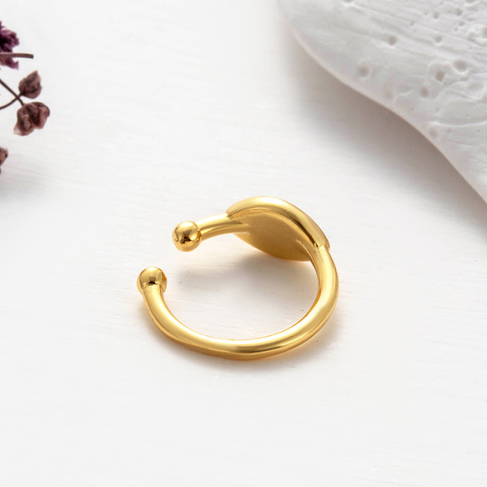 1 peça elegante brilhante geométrico olho cobra chapeamento incrustação zircão de aço inoxidável 18K punhos de orelha banhados a ouro