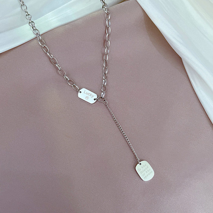 Simple Style Commute Letter Stainless Steel Pendant Necklace