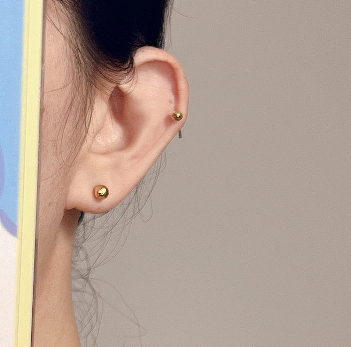 Simple Style Geometric Stainless Steel Ear Studs Gold Plated Stainless Steel  Earrings