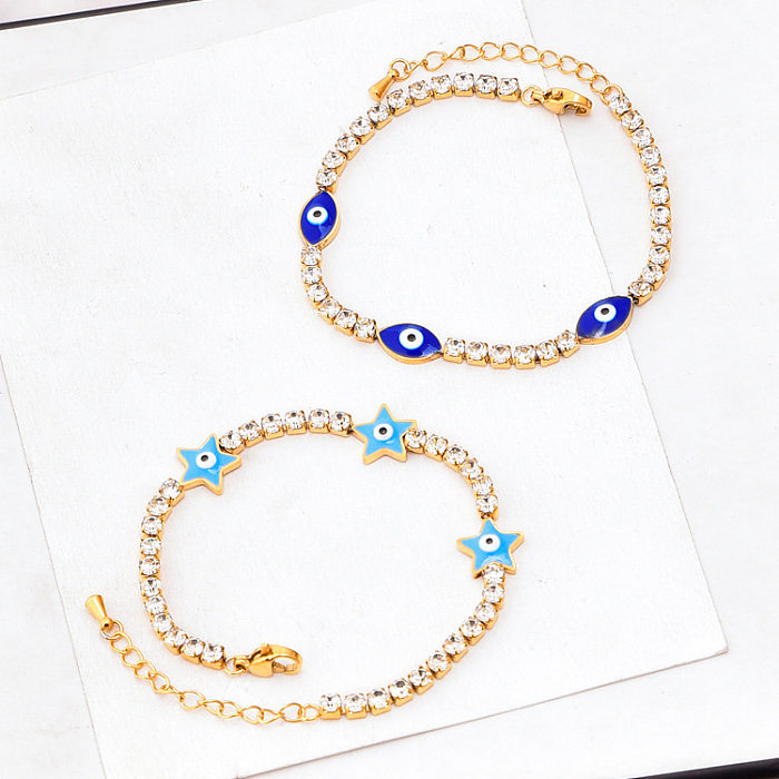 Casual Eye Titanium Steel Plating Gold Plated Bracelets