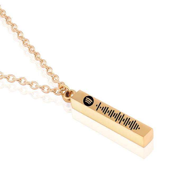 Fashion Simple Style Geometric Waves Stainless Steel  Enamel Plating Necklace
