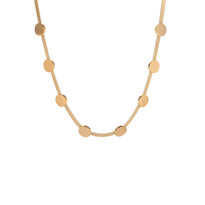 Mode einfache Gold Edelstahl Halskette Halsband Halskette
