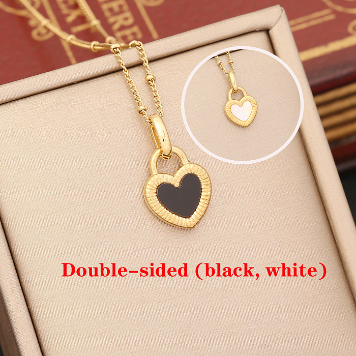 Wholesale 1 Piece Korean Style Heart Shape Stainless Steel  Pendant Necklace