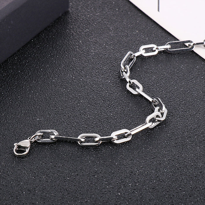 Hip-Hop Rock Solid Color Stainless Steel  Patchwork Necklace