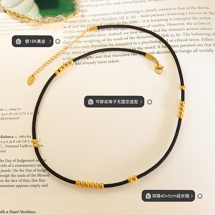 Mode einfache kleine Perle geometrische Lolita Schlüsselbein Halskette aus Edelstahl