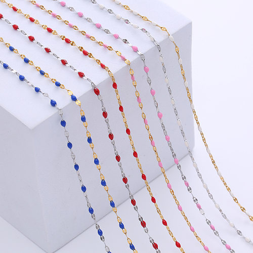 قلادة سلسلة إيبوكسي من الفولاذ المقاوم للصدأ بتصميم هندسي بسيط