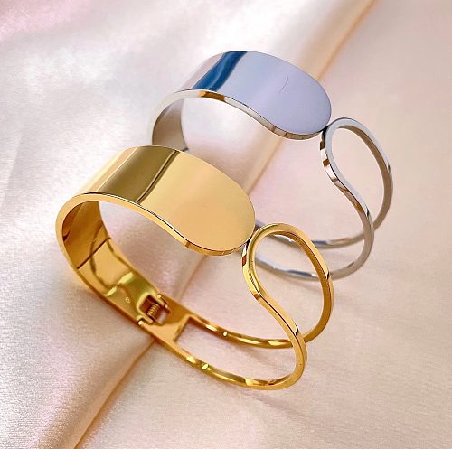Bracelet de polissage en acier inoxydable de couleur unie de style simple
