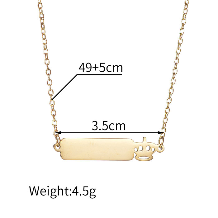 Simple Style Crown Stainless Steel  Plating 18K Gold Plated Pendant Necklace