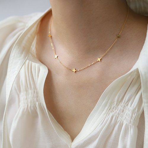 Simple Style Star Stainless Steel Plating Necklace
