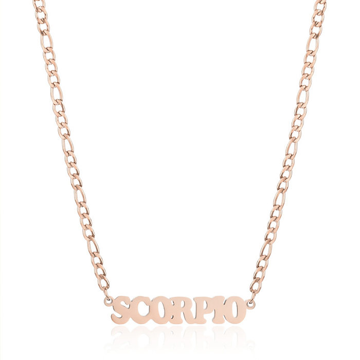 Simple Style Letter Stainless Steel  Gold Plated Necklace