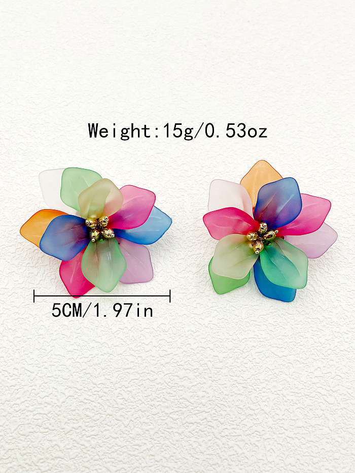 1 Pair Modern Style Flower Stainless Steel  Arylic Plating Gold Plated Ear Studs