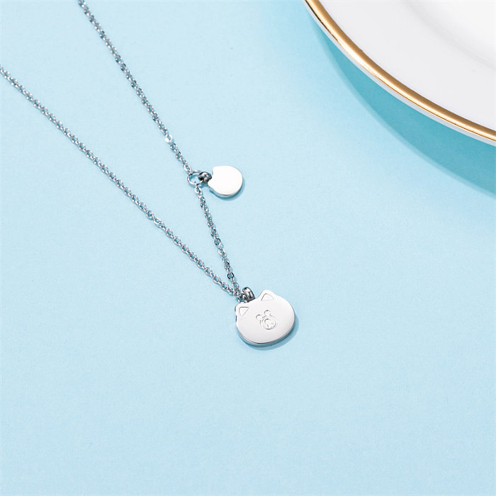 Casual Cute Simple Style Animal Stainless Steel  Stainless Steel Pendant Necklace