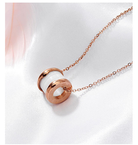 Elegant Lady Geometric Stainless Steel Pendant Necklace In Bulk