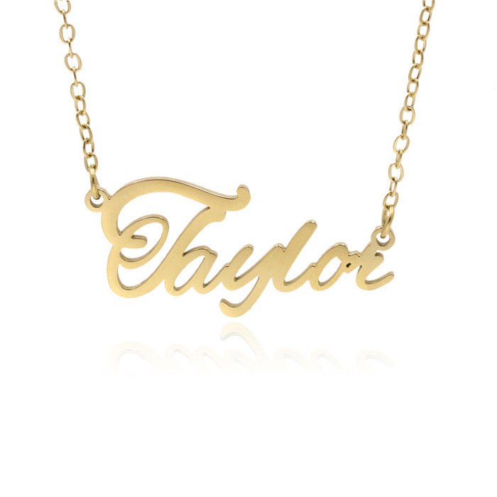 Fashion English Name Pendant Stainless Steel  Clavicle Chain Necklace