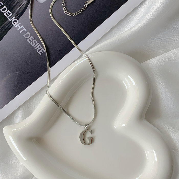 Simple Style Letter Stainless Steel Pendant Necklace 1 Piece