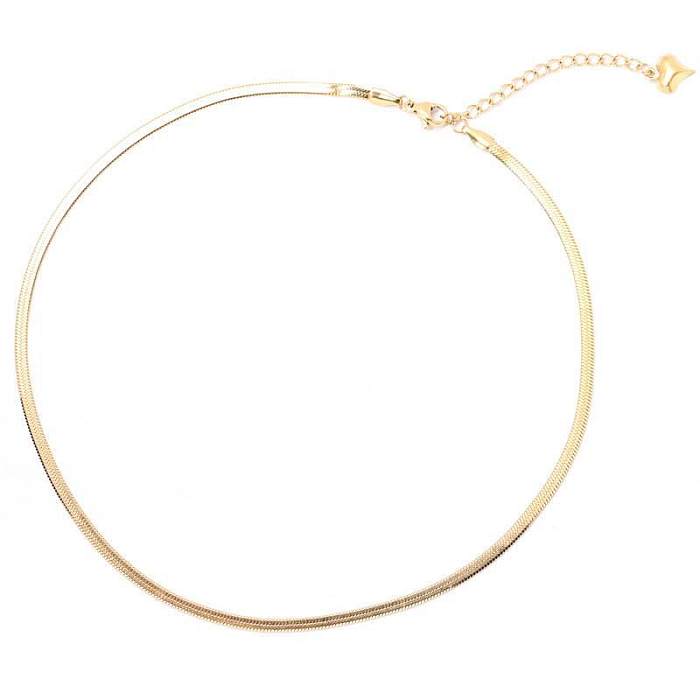 IG Style Solid Color Stainless Steel Plating 18K Gold Plated Choker