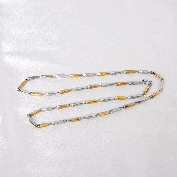 Hip-Hop-Halskette aus einfarbigem, vergoldetem Edelstahl