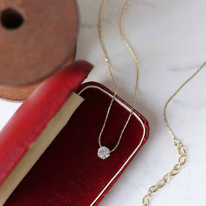Collier chaîne en bambou en acier inoxydable, diamants à Six griffes, vente en gros de bijoux