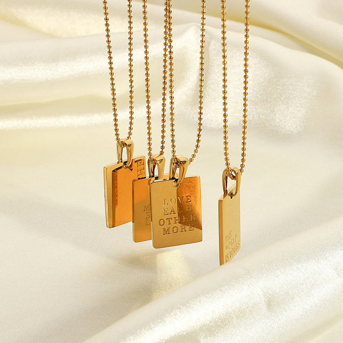 Collier de célébrité d'internet Ins européen et américain, collier de texte en acier inoxydable en or 18 carats pour femmes, bijoux de Style tendance à la mode