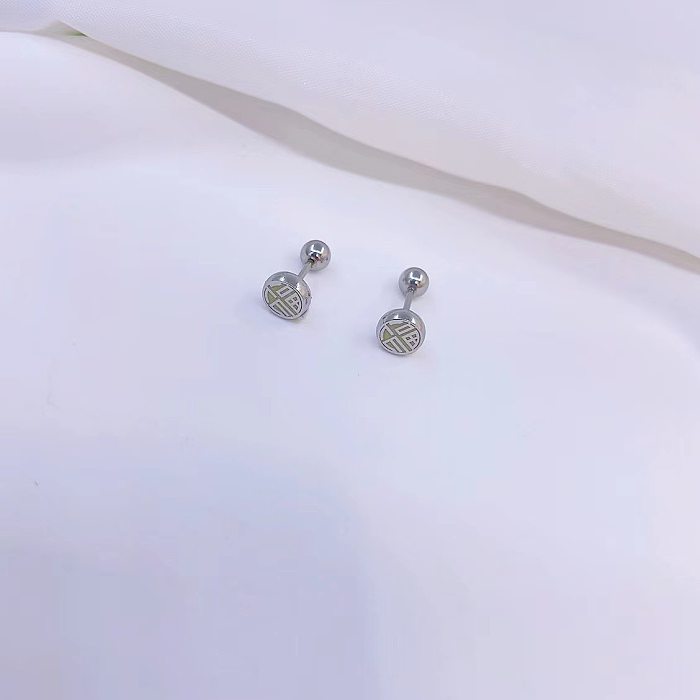 1 Pair Simple Style Heart Shape Plating Stainless Steel Ear Studs