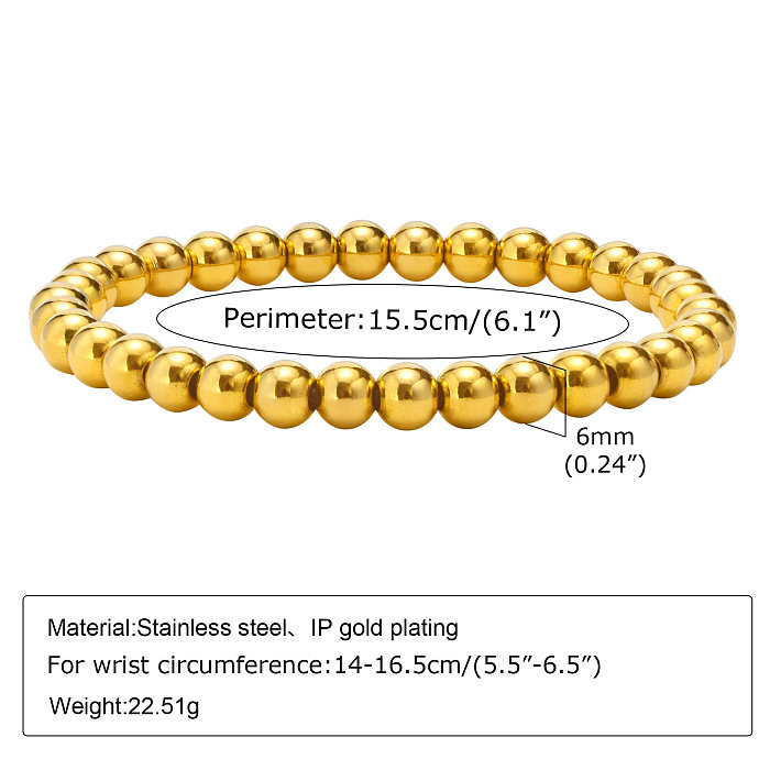 Casual Streetwear Letter Stainless Steel 18K Gold Plated Bracelets In Bulk