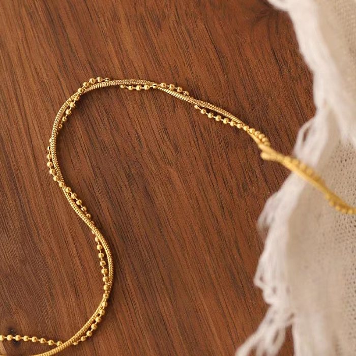 Collar chapado en oro de 18 quilates con revestimiento de acero inoxidable de color sólido geométrico de estilo simple de estilo vintage