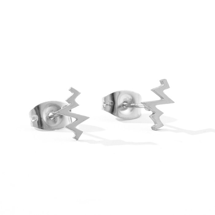 Boucles d'oreilles géométriques simples en acier inoxydable, petites boucles d'oreilles à Clip, vente en gros
