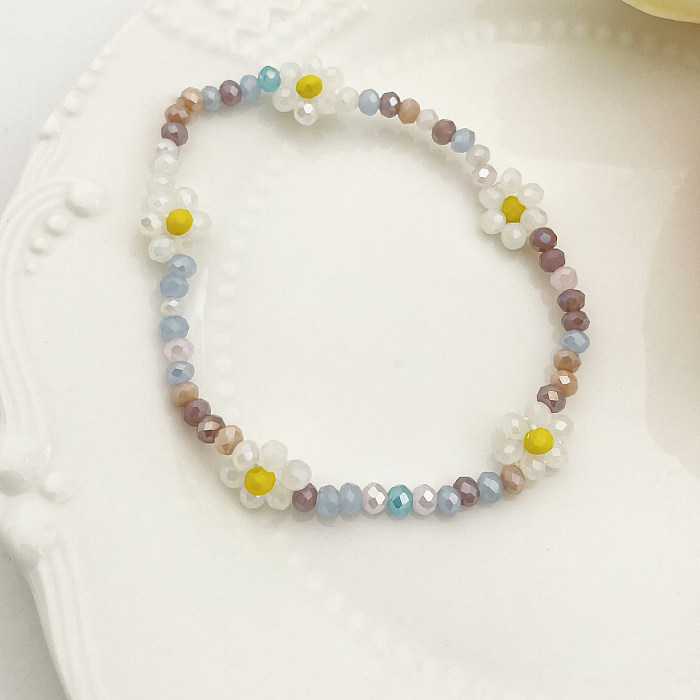 Bracelets plaqués or en cristal artificiel en acier inoxydable, Style Simple et mignon, en vrac