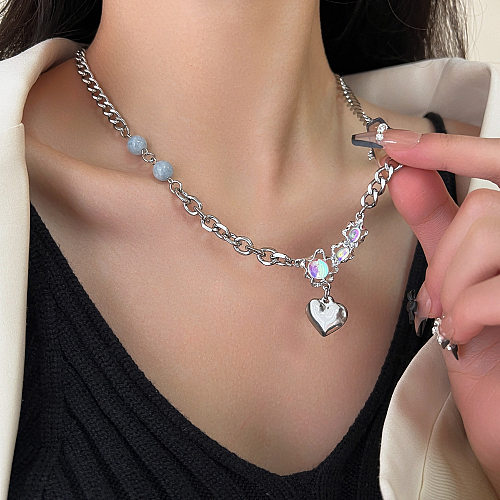 Fashion Heart Shape Alloy Stainless Steel Handmade Pendant Necklace 1 Piece
