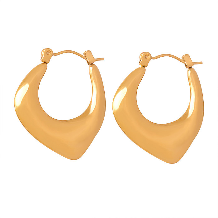 1 Pair Elegant Geometric Plating Stainless Steel 18K Gold Plated Earrings