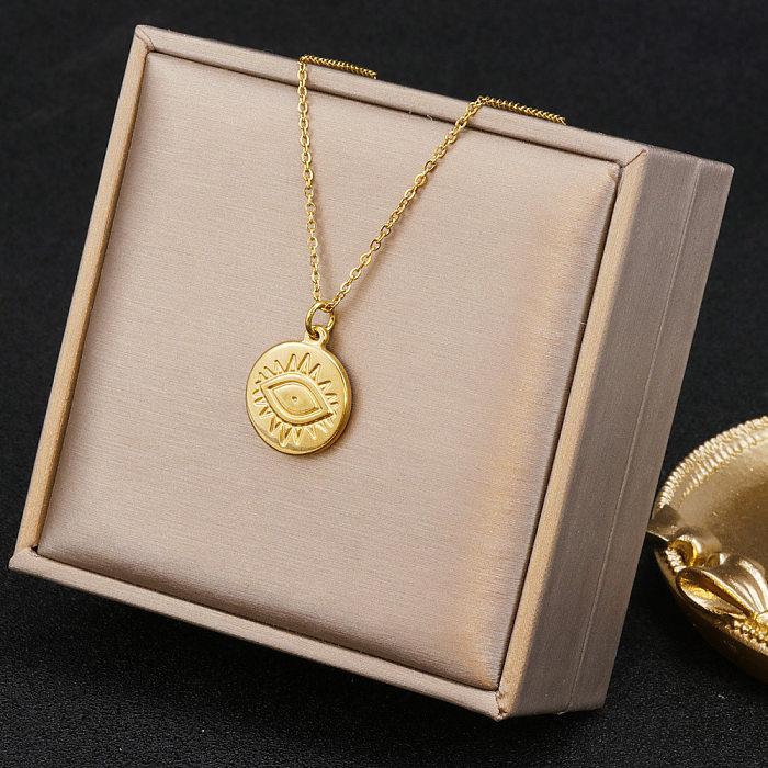 Simple Style Moon Heart Shape Stainless Steel  Plating Pendant Necklace 1 Piece